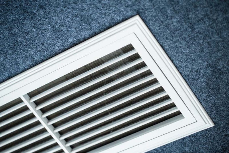 Close-up shot of the vents of an air conditioner